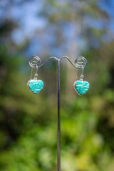 Amazonite Heart Earrings